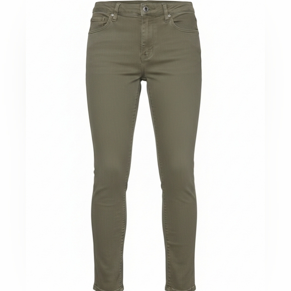 H&M Khaki Green Skinny Ankle Jeans - Regular Waist - Size 28 - Picture 4 of 16